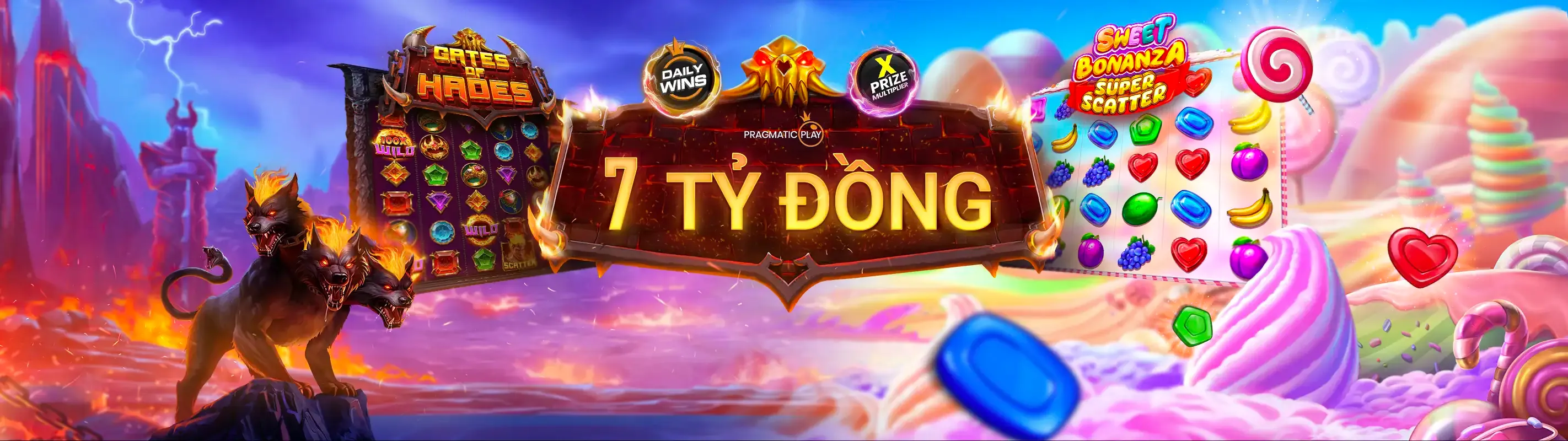 Máy đánh bạc Banca05 với biểu tượng jackpot lớn và hiệu ứng ánh sáng rực rỡ